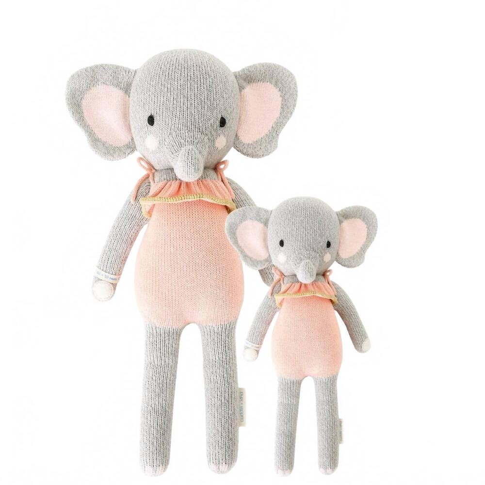NEW CUDDLE + KIND eloise the elephant doll - 20" in grey/pink